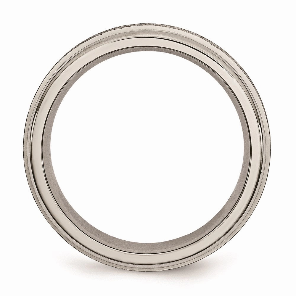 Titanium Grooved Edge 6mm Brushed and Polished Band | TB14