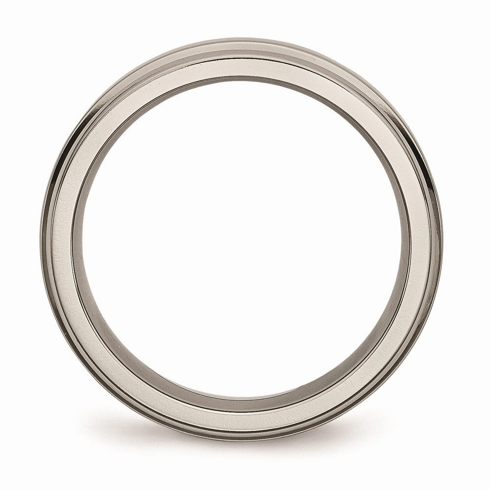 Titanium Grooved Edge 6mm Polished Band | TB39