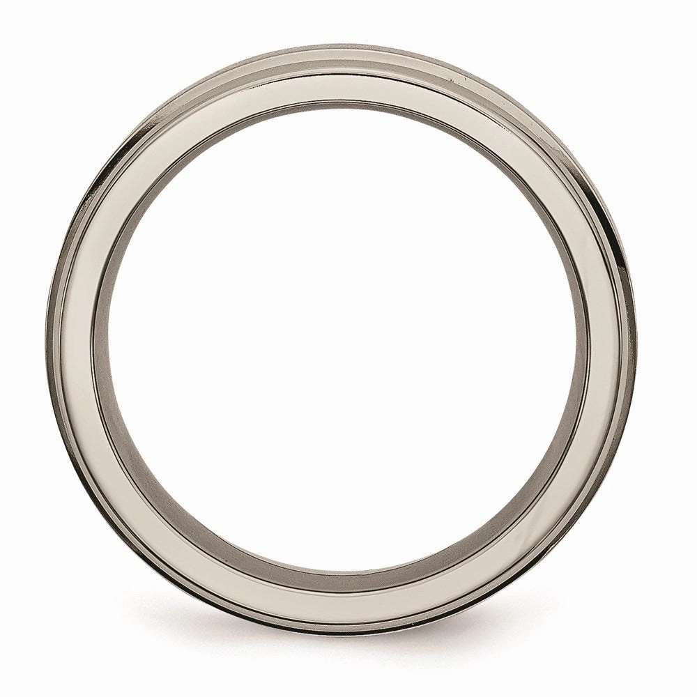 Titanium Grooved Edge 6mm Satin and Polished Band | TB41