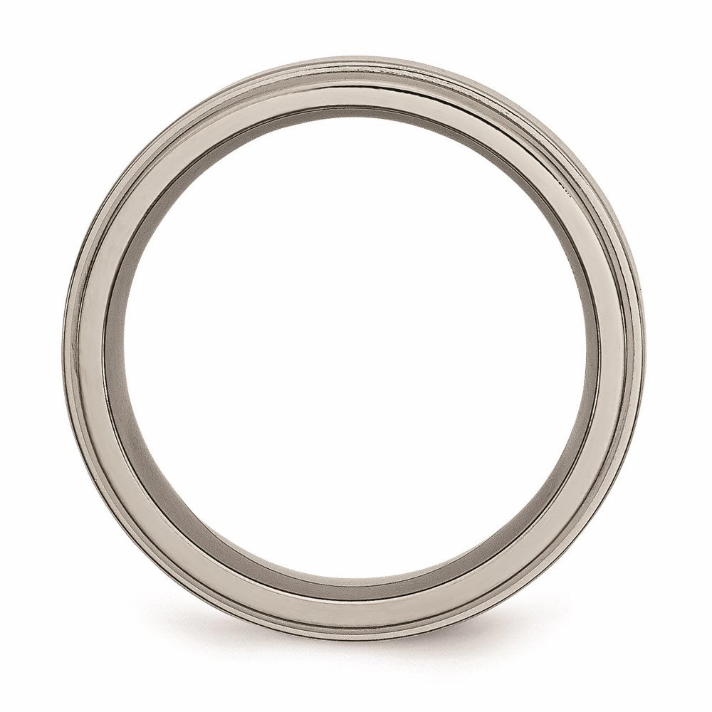 Titanium Grooved Edge 8mm Polished Band | TB40