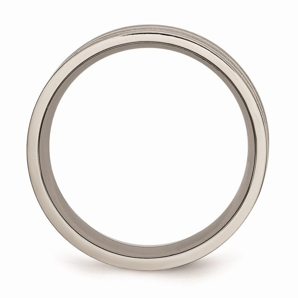 Titanium Grooved Yellow IP-plated 8mm Brushed & Polished Band | TB362
