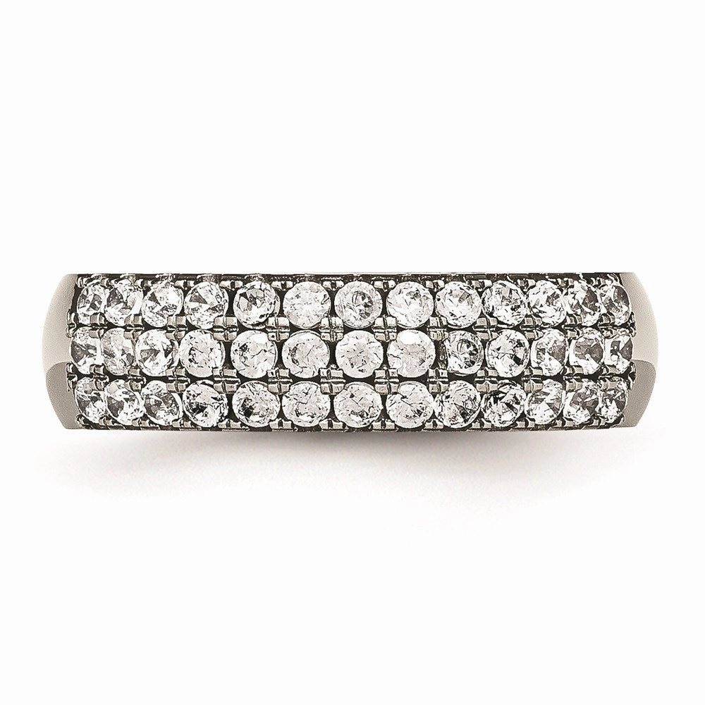 Titanium Multi-row CZ Ring | TB374