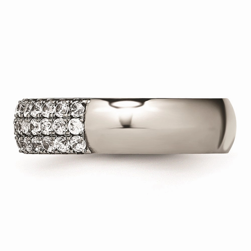 Titanium Multi-row CZ Ring | TB374