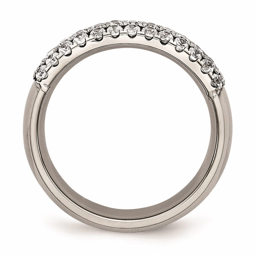Titanium Multi-row CZ Ring | TB374