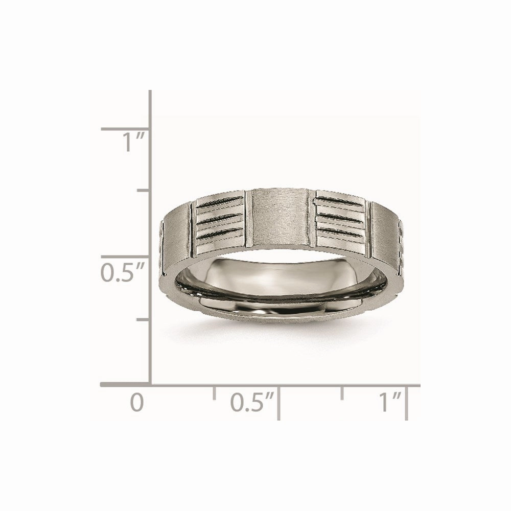 Titanium Notched 6mm Satin & Polished Band | TB325
