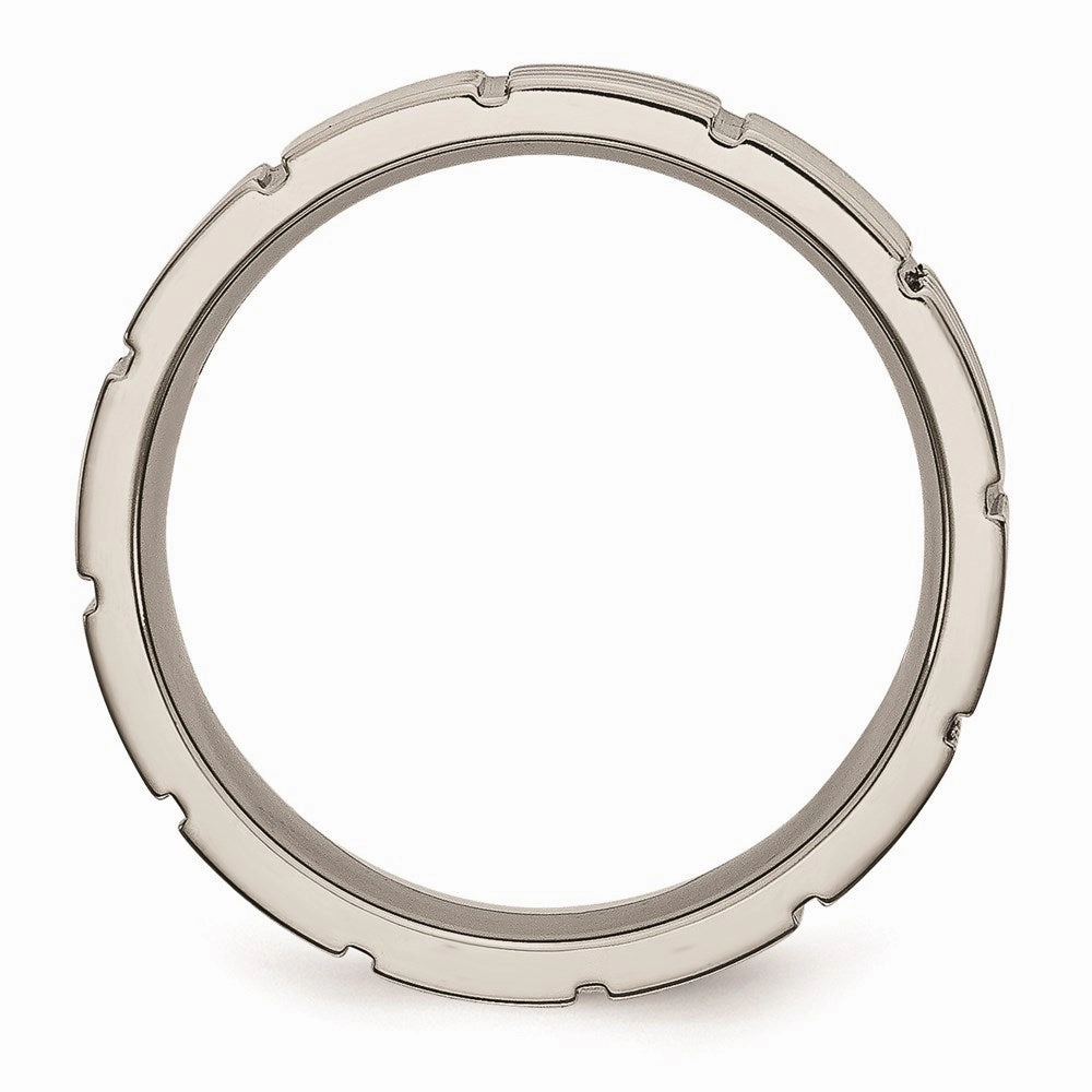 Titanium Notched 6mm Satin & Polished Band | TB325
