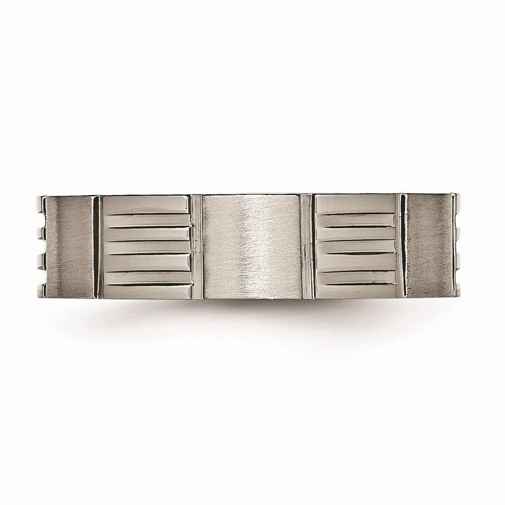 Titanium Notched 6mm Satin & Polished Band | TB325