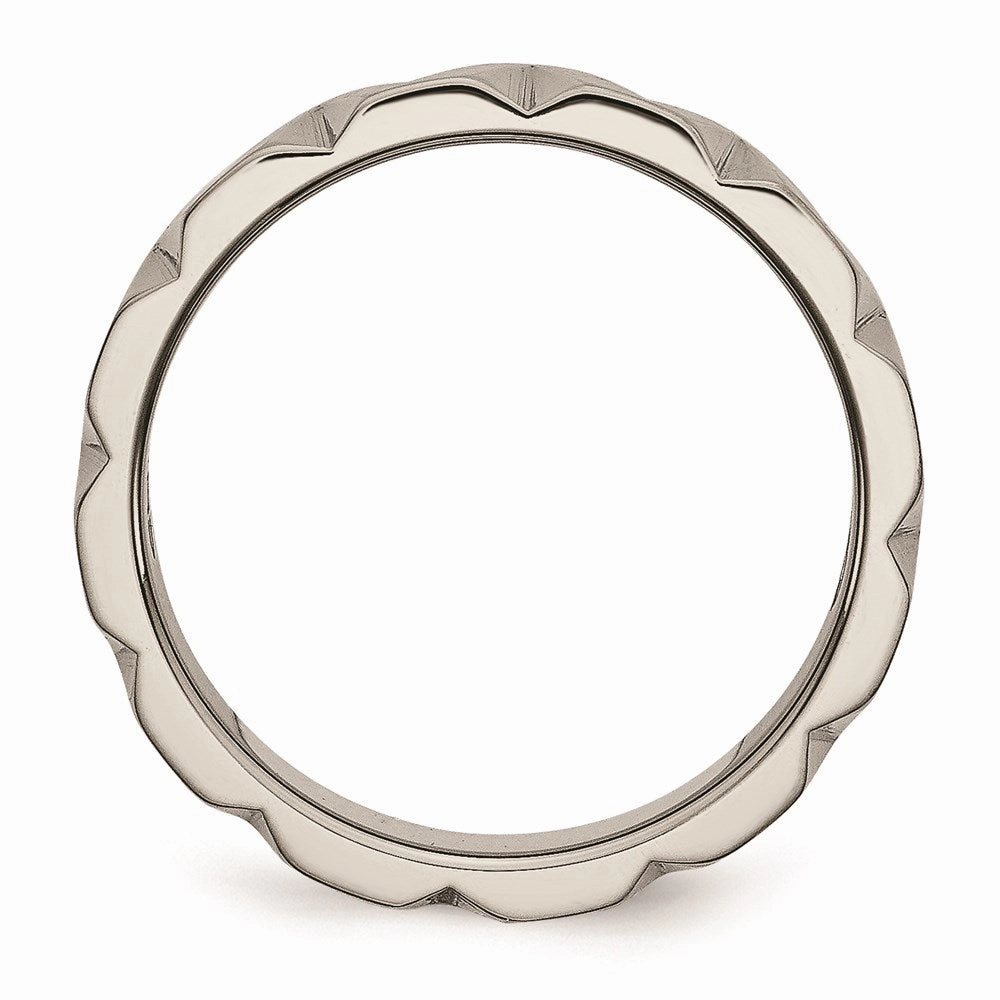 Titanium Notched 6mm Satin & Polished Band | TB327