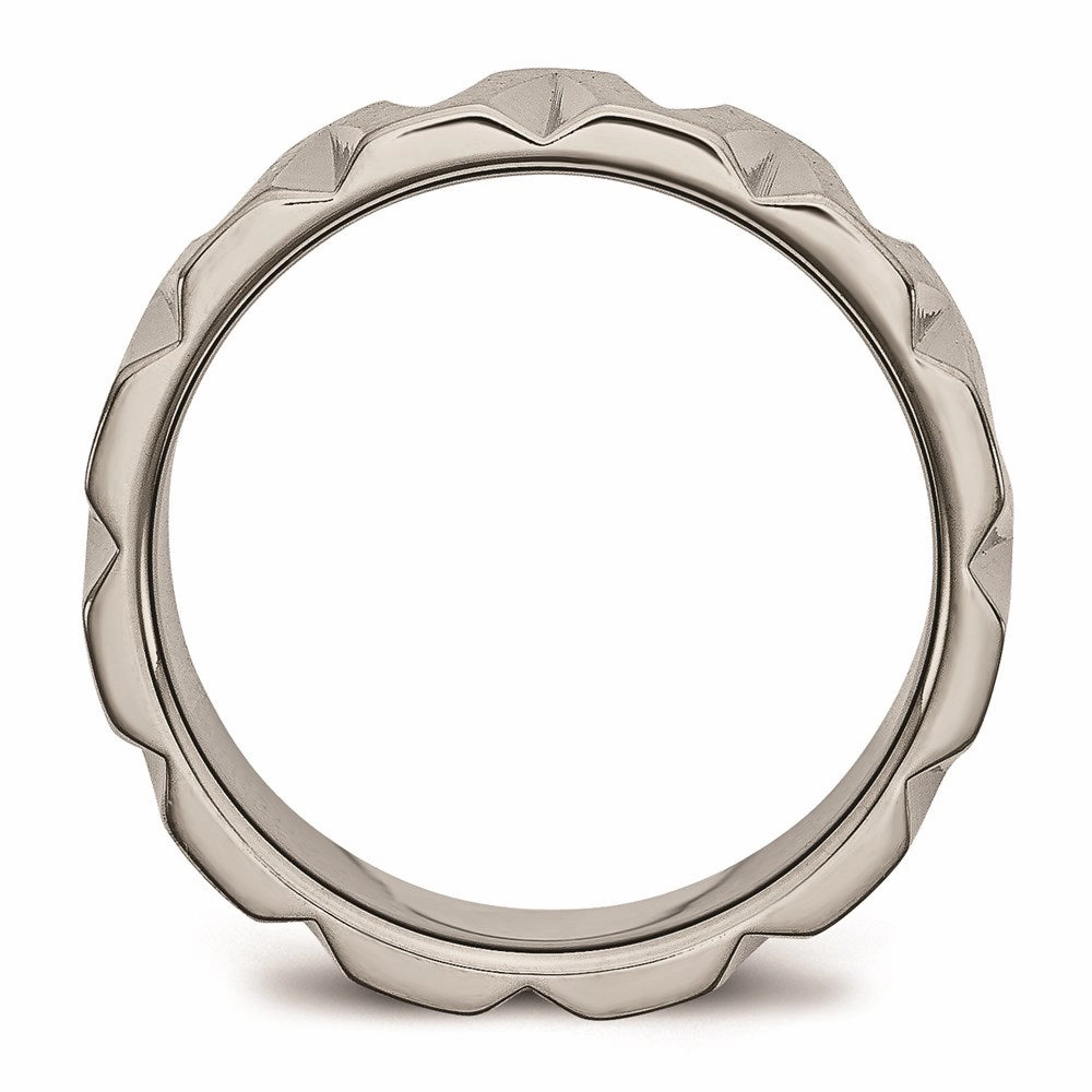 Titanium Notched 8mm Satin & Polished Band | TB328