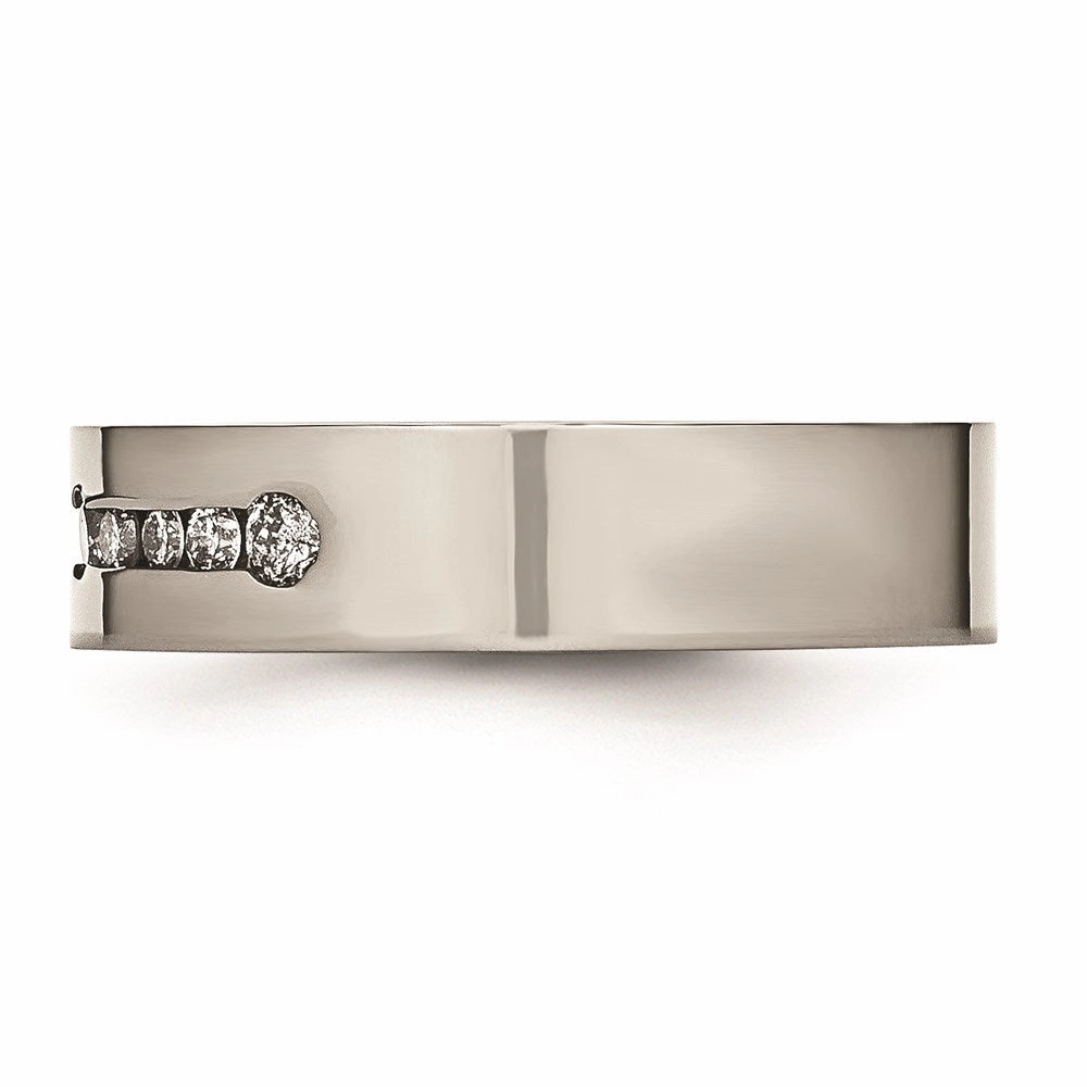 Titanium Polished 1/2 ct tw. Diamond 6mm Band | TB441A