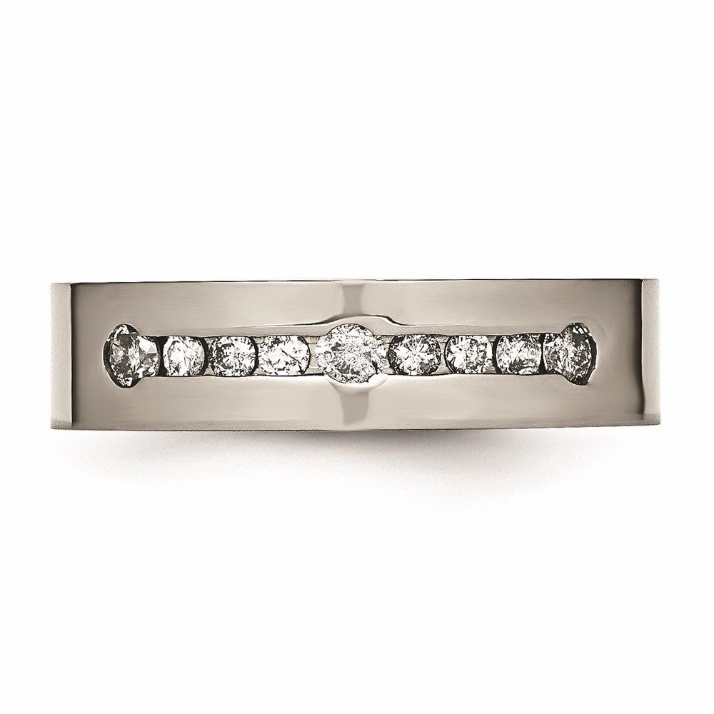 Titanium Polished 1/2 ct tw. Diamond 6mm Band | TB441A