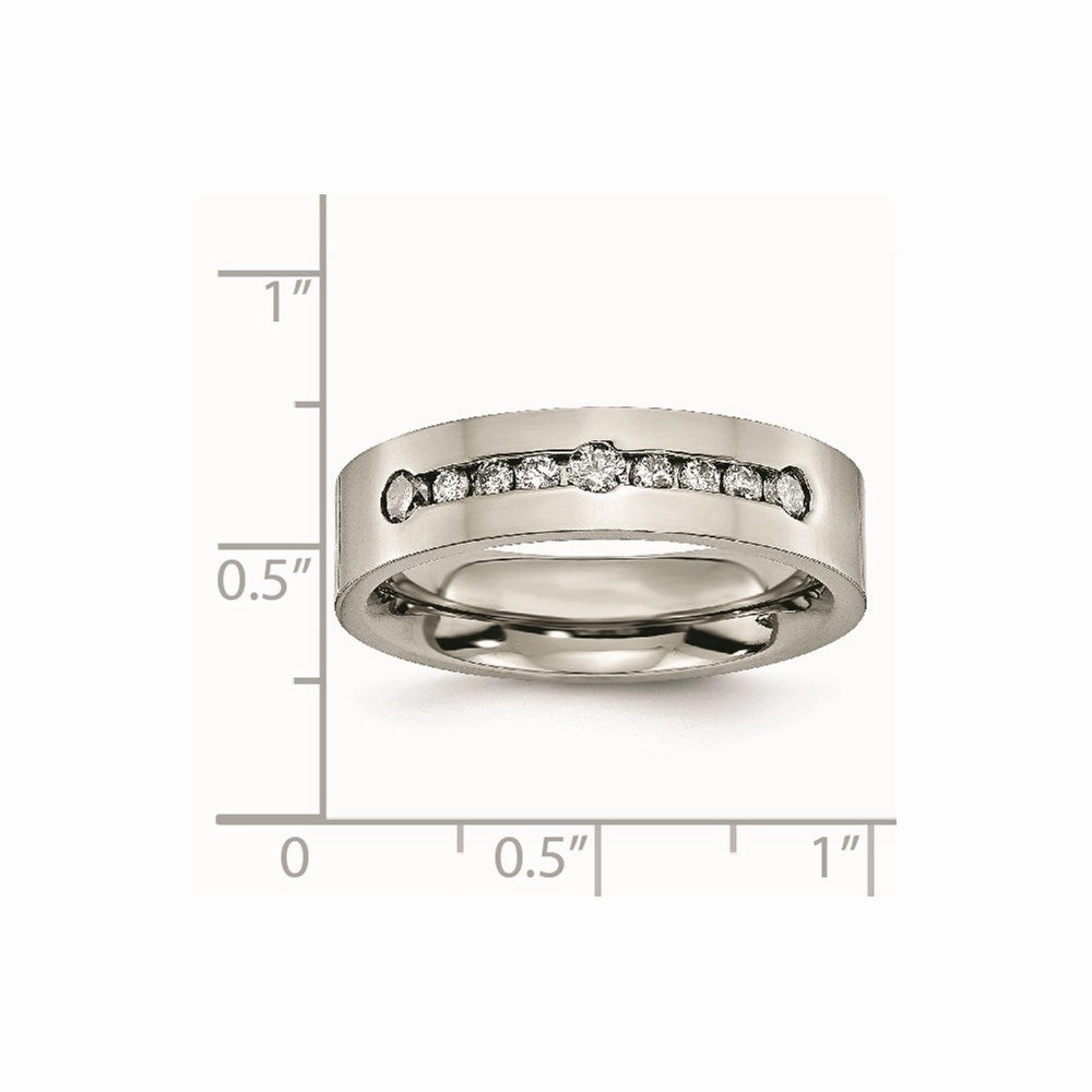 Titanium Polished 1/2 ct tw. Diamond 6mm Band | TB441A