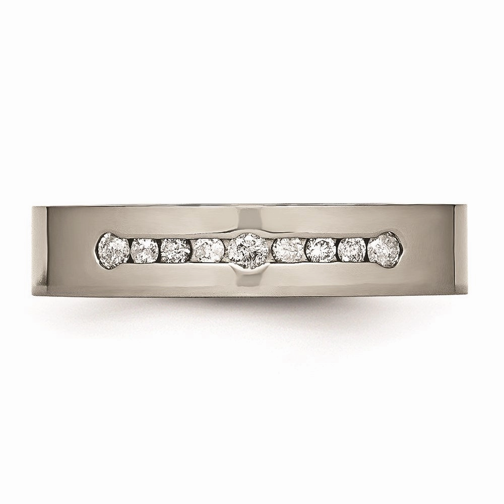 Titanium Polished 1/4ct tw. Diamond 6mm Band | TB442A