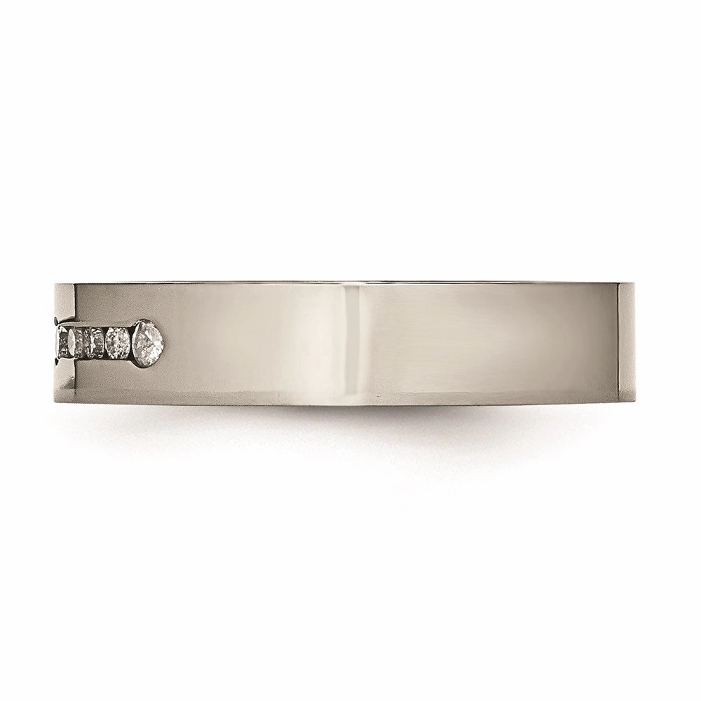 Titanium Polished 1/4ct tw. Diamond 6mm Band | TB442A