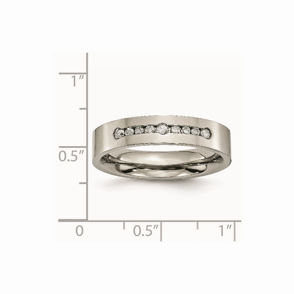 Titanium Polished 1/4ct tw. Diamond 6mm Band | TB442A