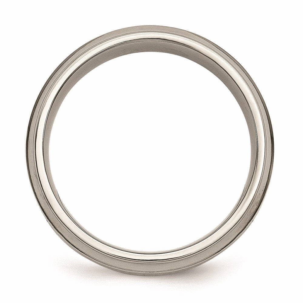 Titanium Polished 1/5ct. tw. Diamond Ridged Edge Band | TB433A