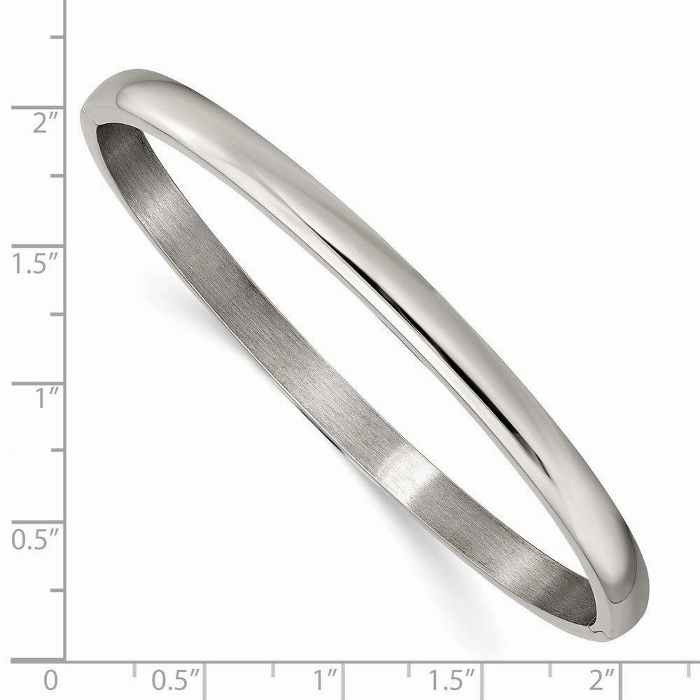Titanium Polished 5mm Hinged Bangle