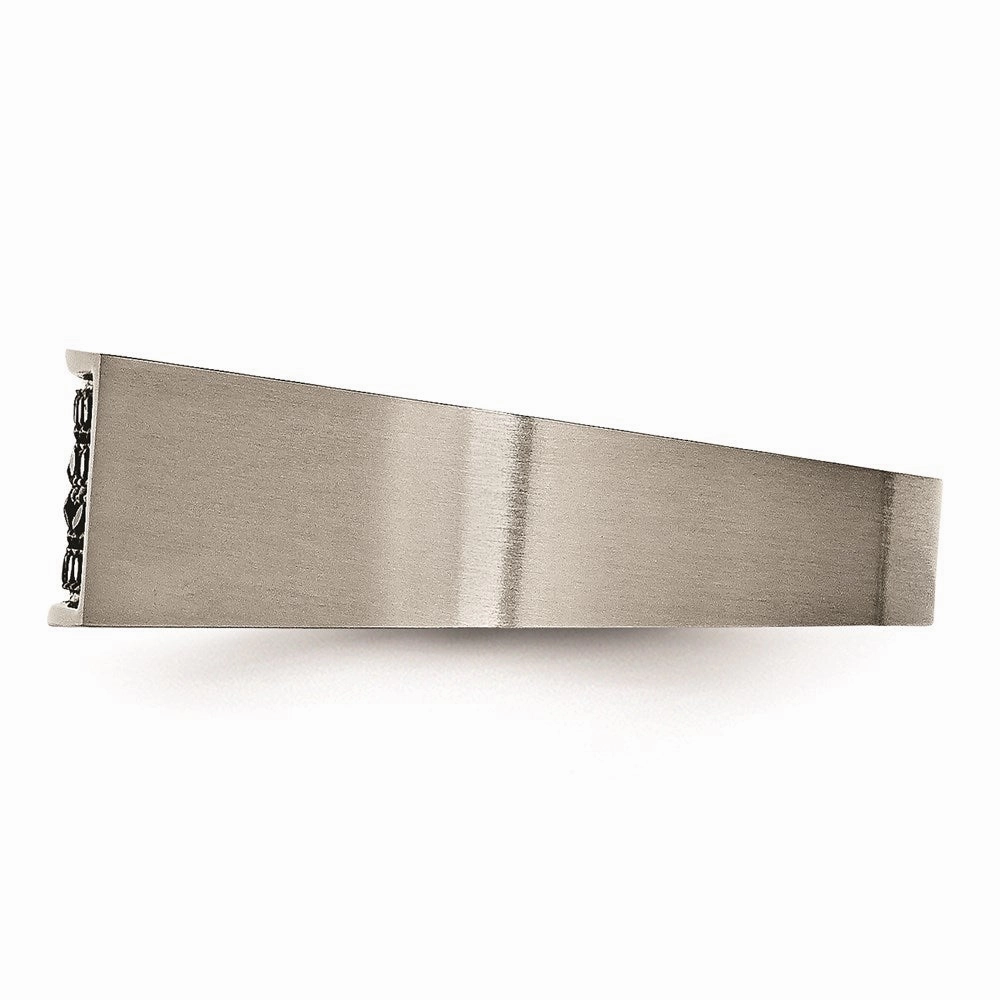 Titanium Polished and Brushed Black CZ Ring | TB429