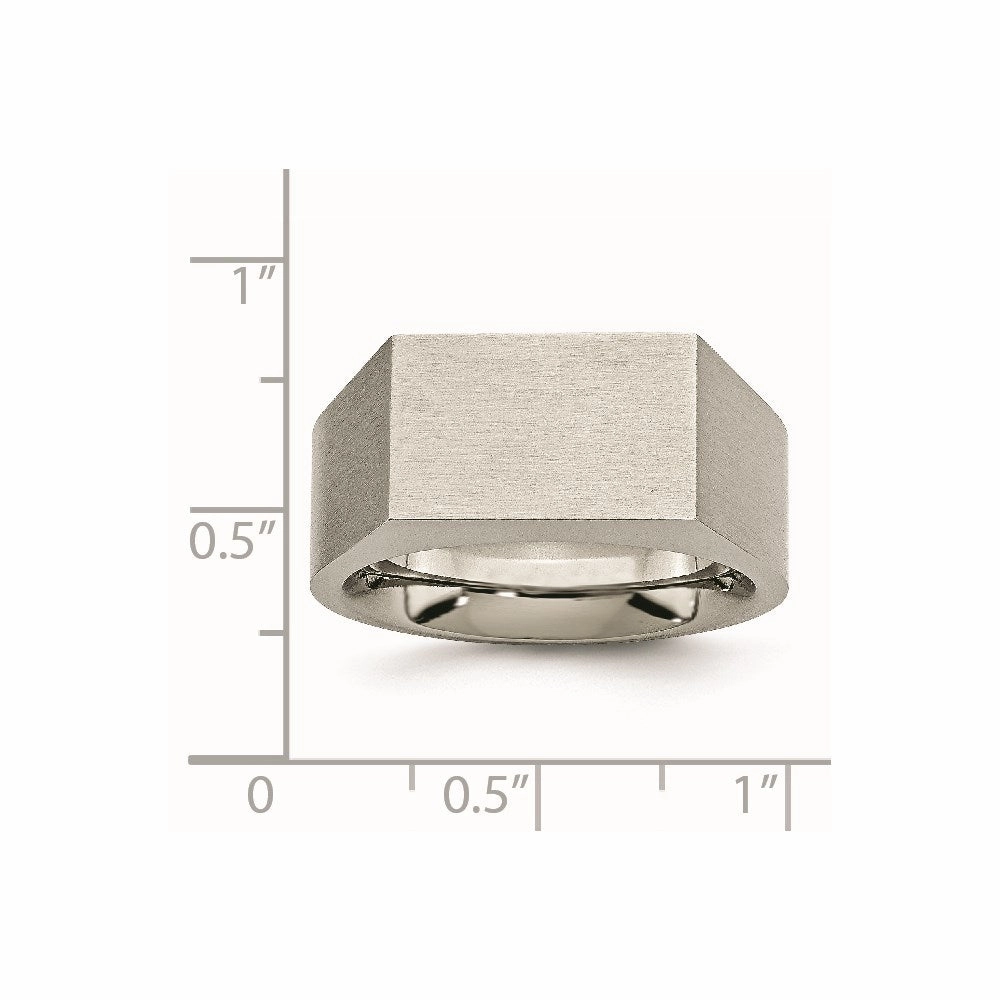 Titanium Polished and Brushed Signet Ring | TB425