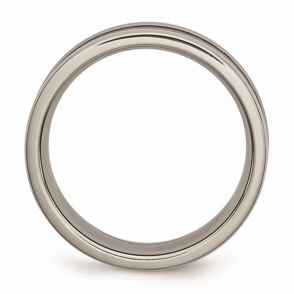 Titanium Polished Black Carbon Fiber Inlay 8mm Band | TB271