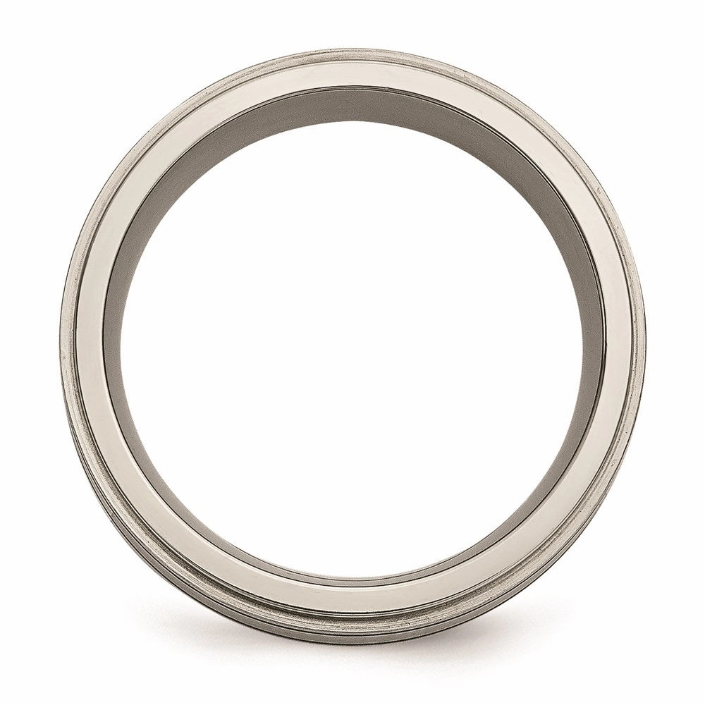 Titanium Polished/Brushed Enameled 1/2ct tw. Diamond 9mm Band | TB438A