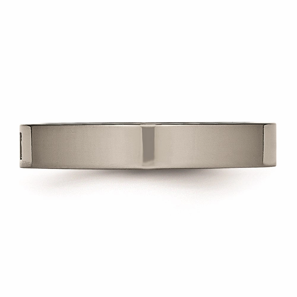 Titanium Polished Flat Comfort Back CZ Ring | TB468