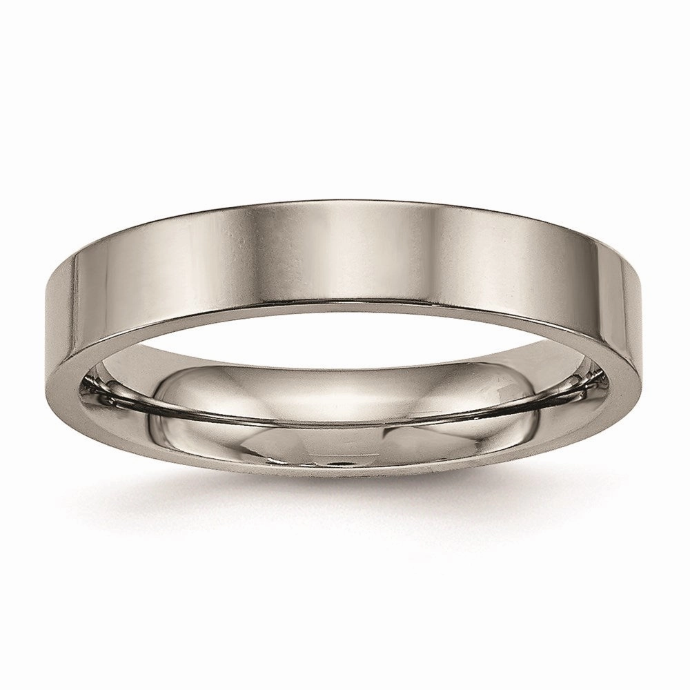Titanium Polished Flat Comfort Back Ring | TB467