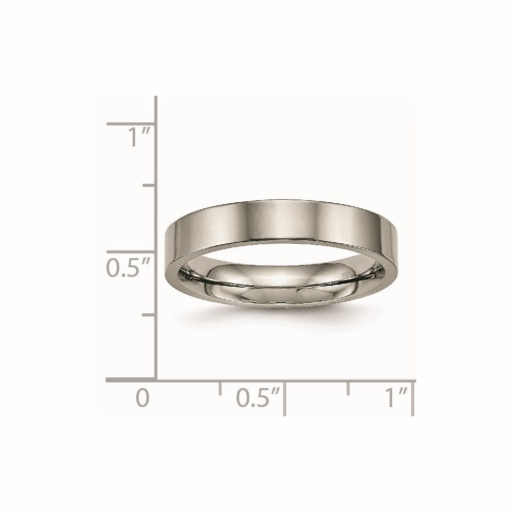 Titanium Polished Flat Comfort Back Ring | TB467