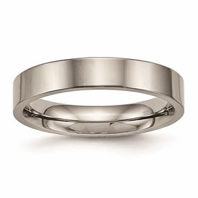 Titanium Polished Flat Comfort Back Ring | TB467