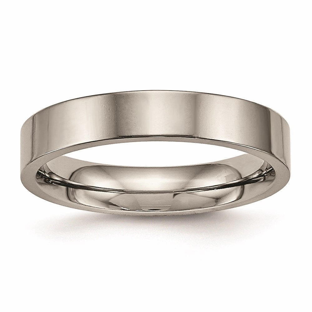 Titanium Polished Flat Comfort Back Ring | TB467