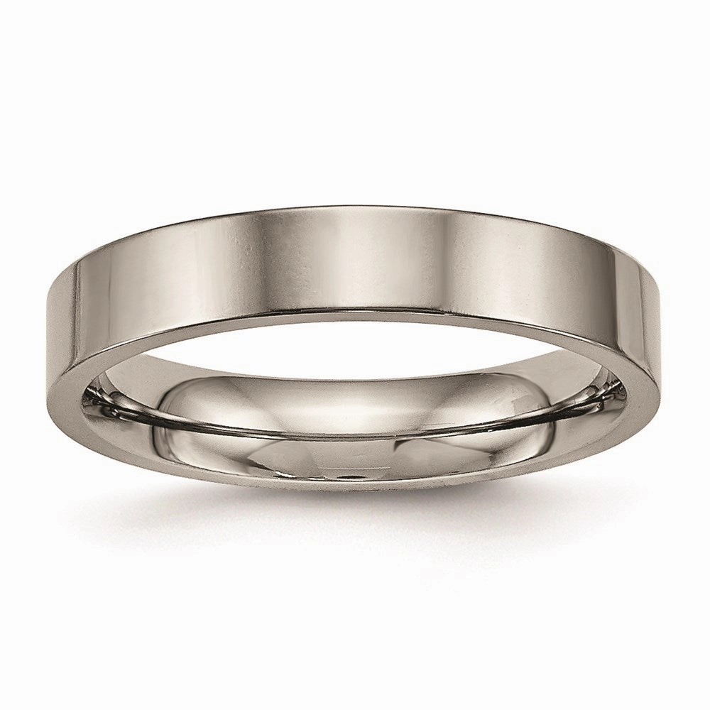 Titanium Polished Flat Comfort Back Ring | TB467