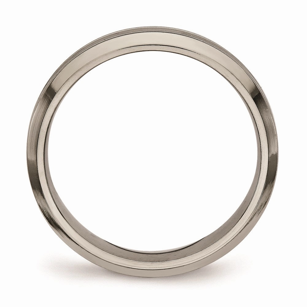 Titanium Polished Grooved Comfort Back Ring | TB469