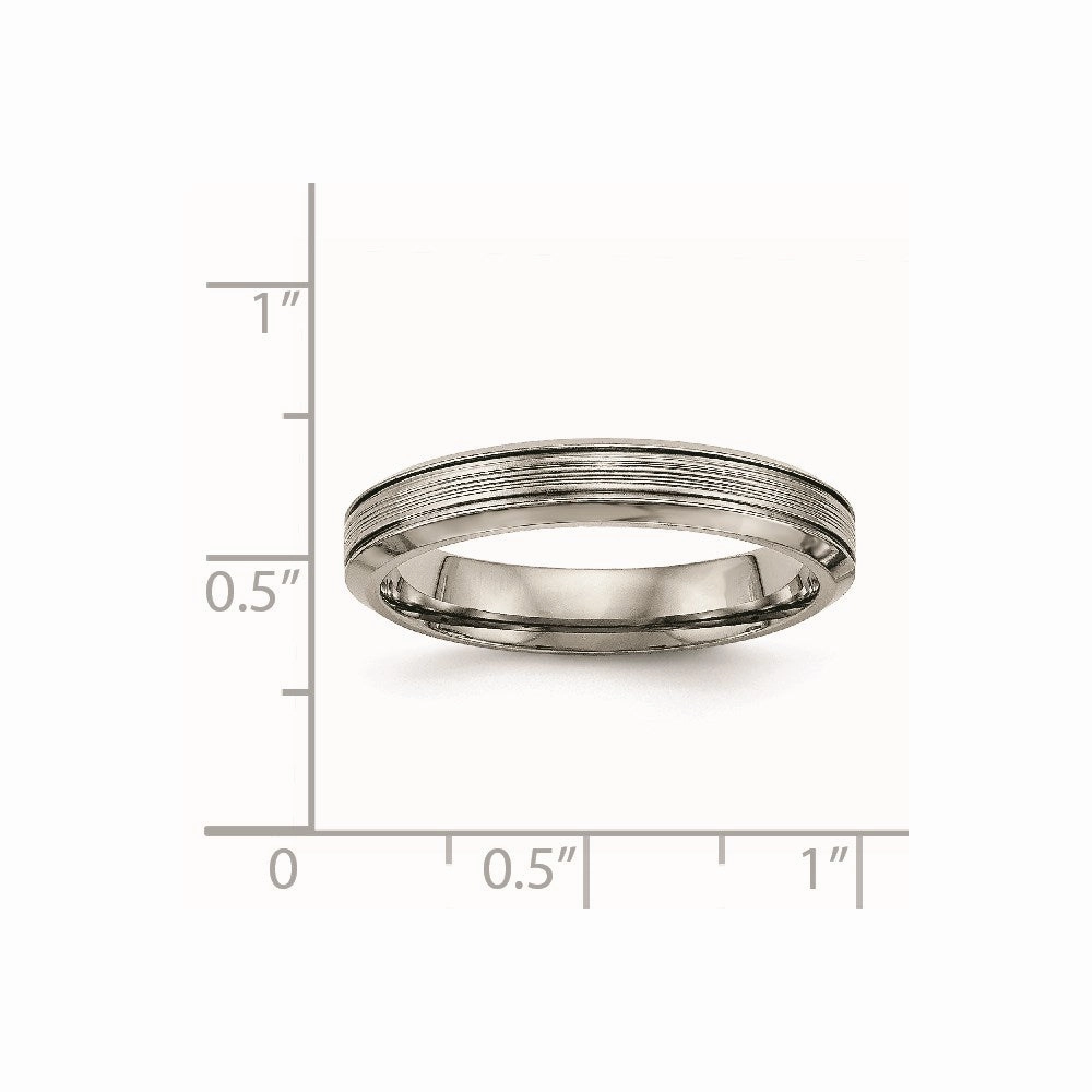 Titanium Polished Grooved Comfort Back Ring | TB469