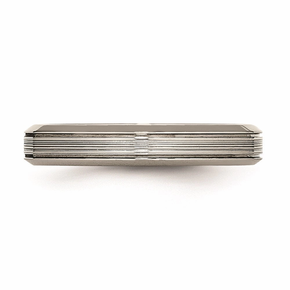 Titanium Polished Grooved Comfort Back Ring | TB469