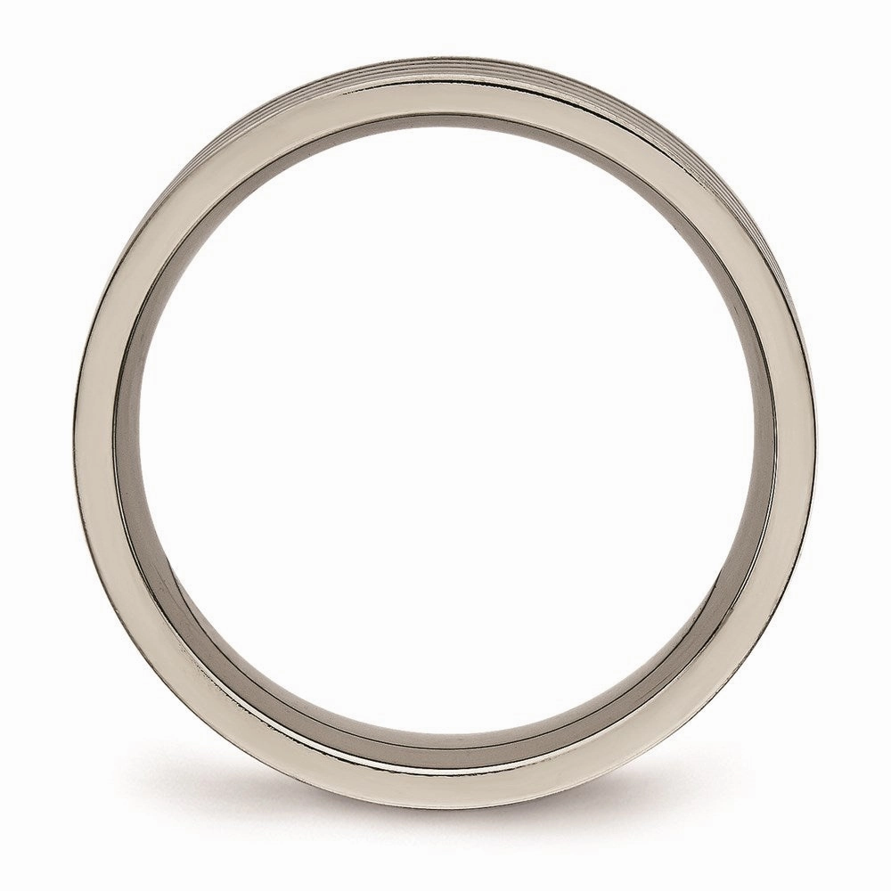 Titanium Polished Grooved Comfort Back Ring | TB473