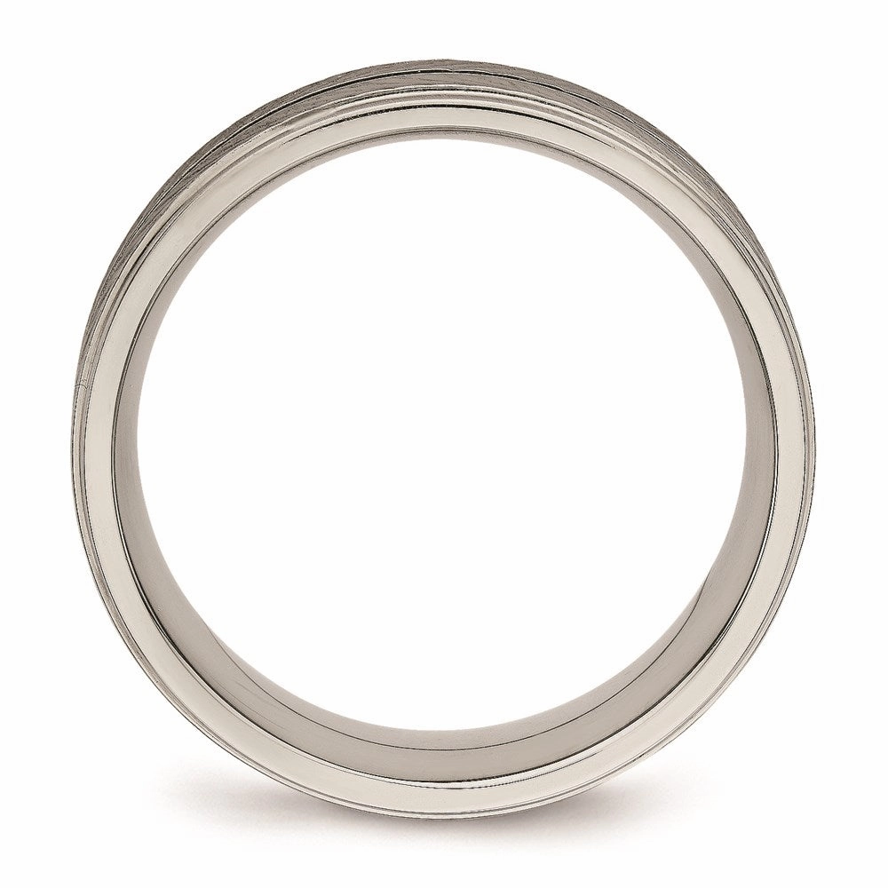 Titanium Polished Grooved Ring | TB449