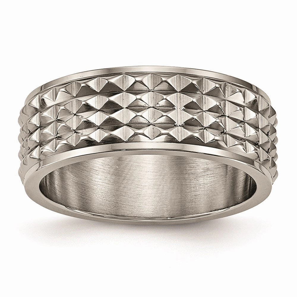 Titanium Polished Studded Ring | TB451