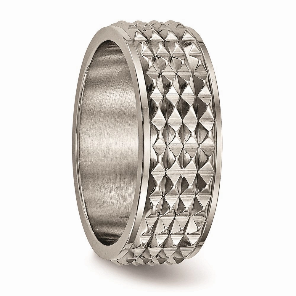 Titanium Polished Studded Ring | TB451