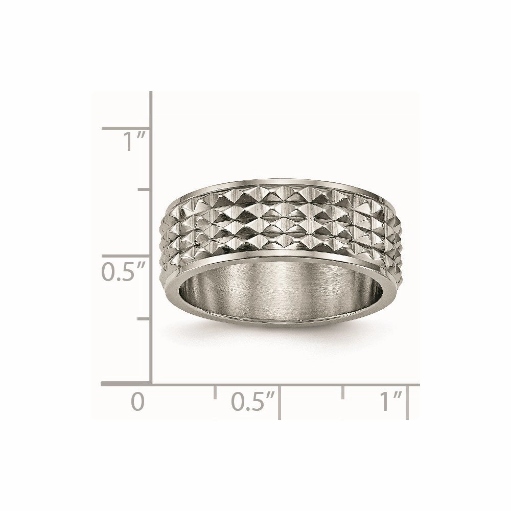 Titanium Polished Studded Ring | TB451