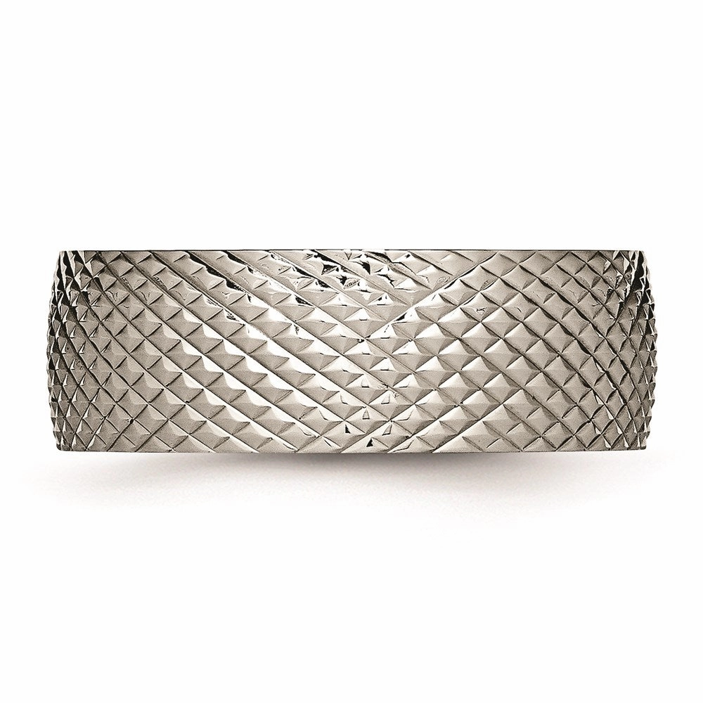 Titanium Polished Textured Ring | TB450