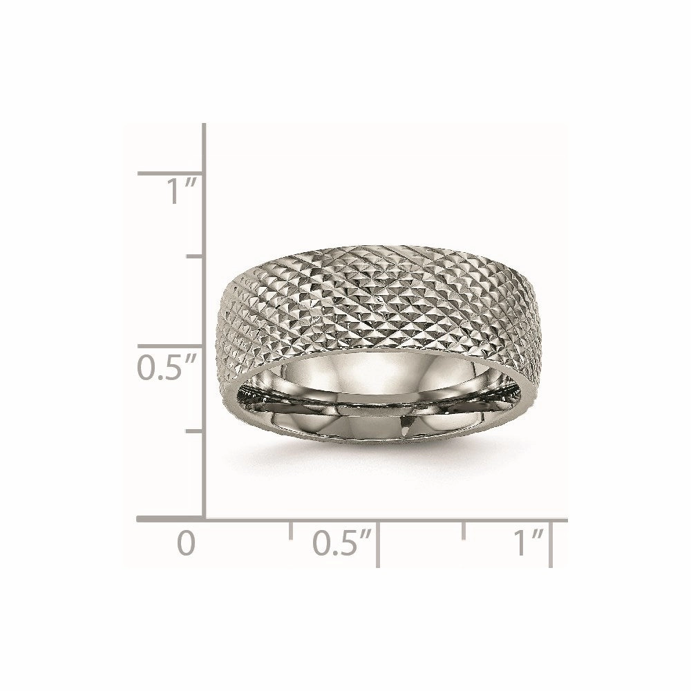 Titanium Polished Textured Ring | TB450