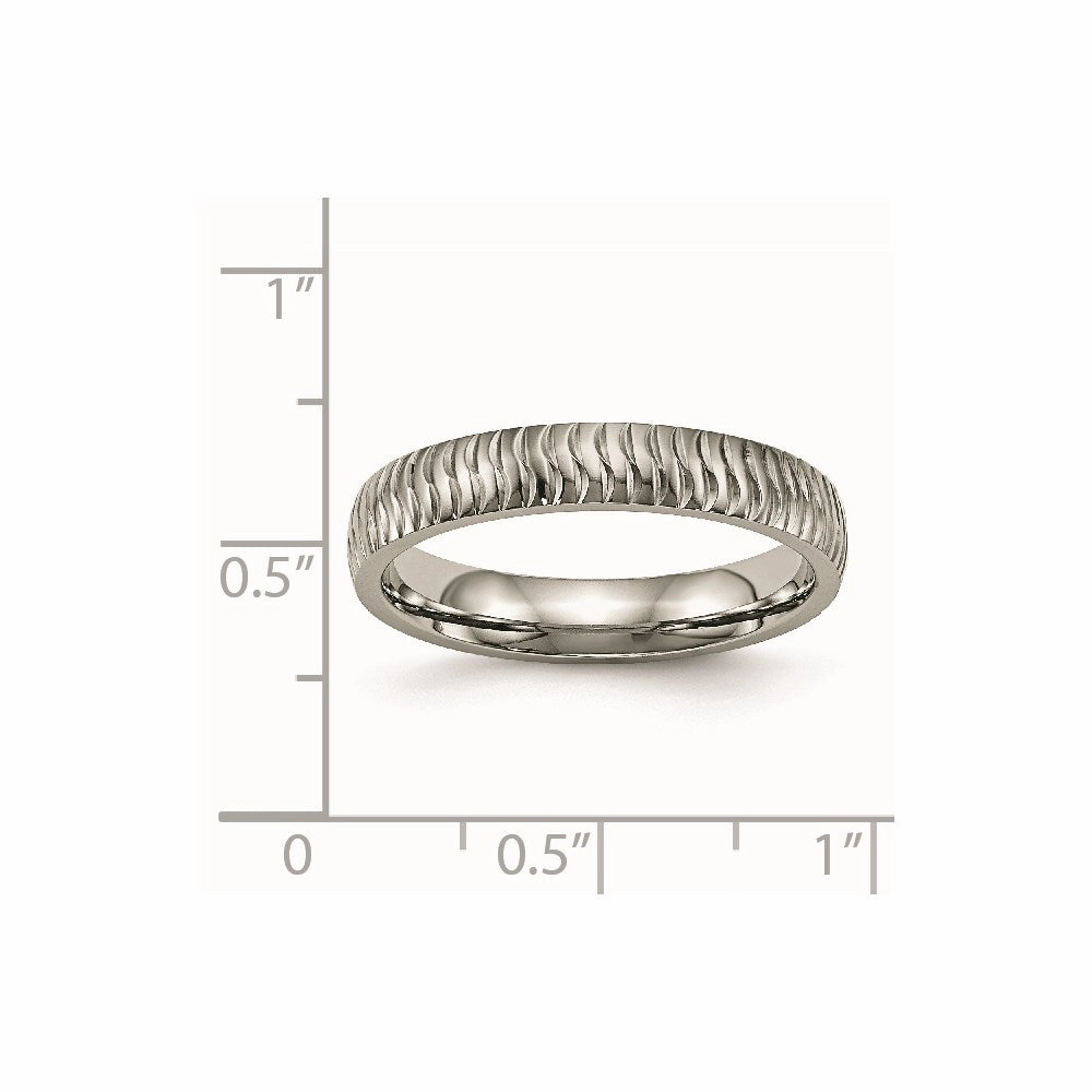 Titanium Polished Textured Ring | TB454
