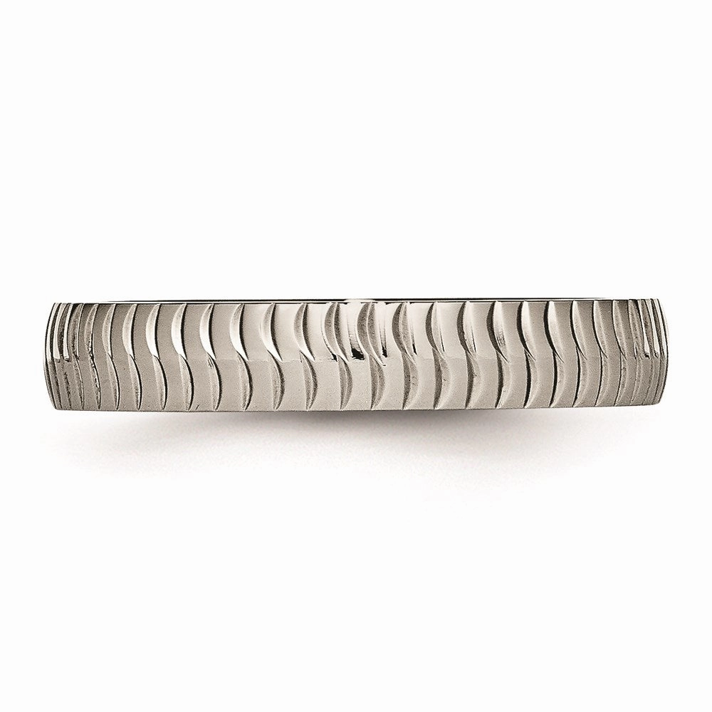Titanium Polished Textured Ring | TB454