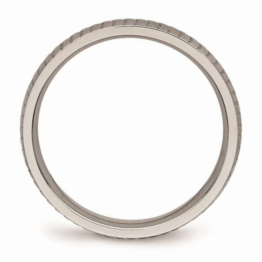 Titanium Polished Textured Ring | TB454