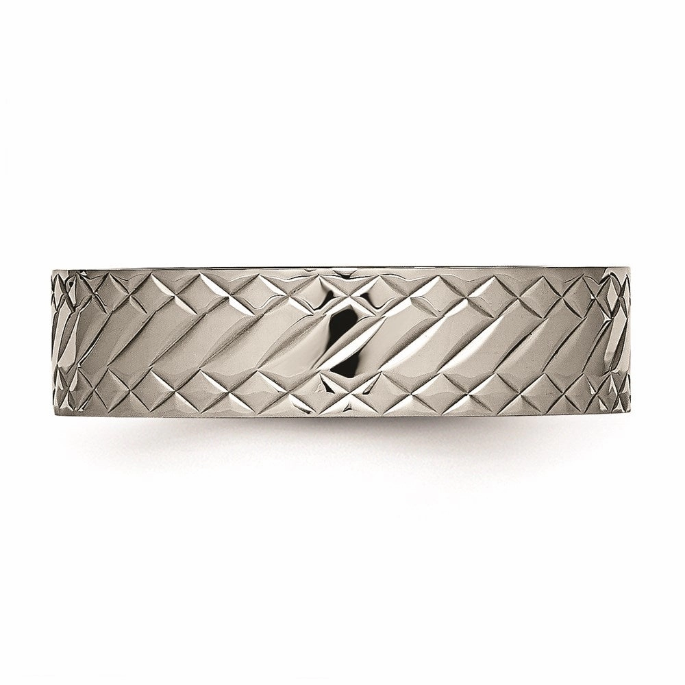 Titanium Polished Textured Ring | TB457