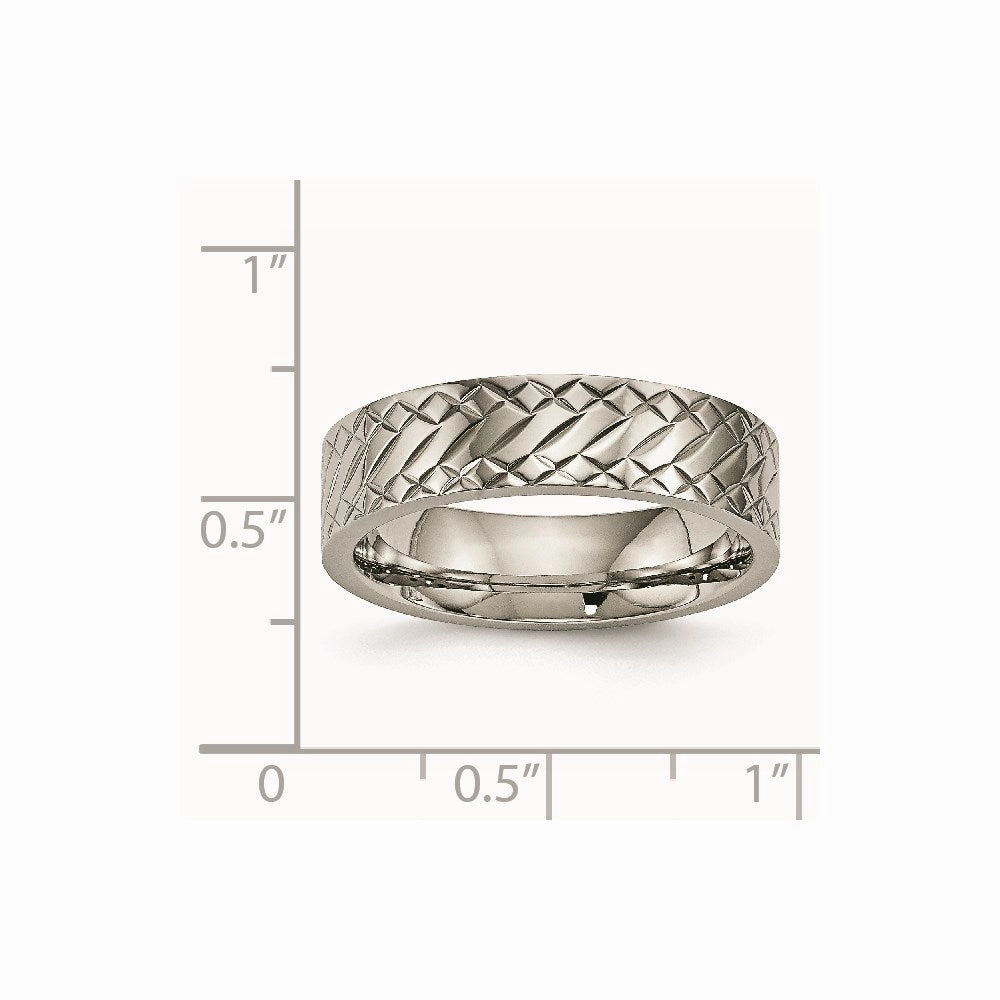 Titanium Polished Textured Ring | TB457