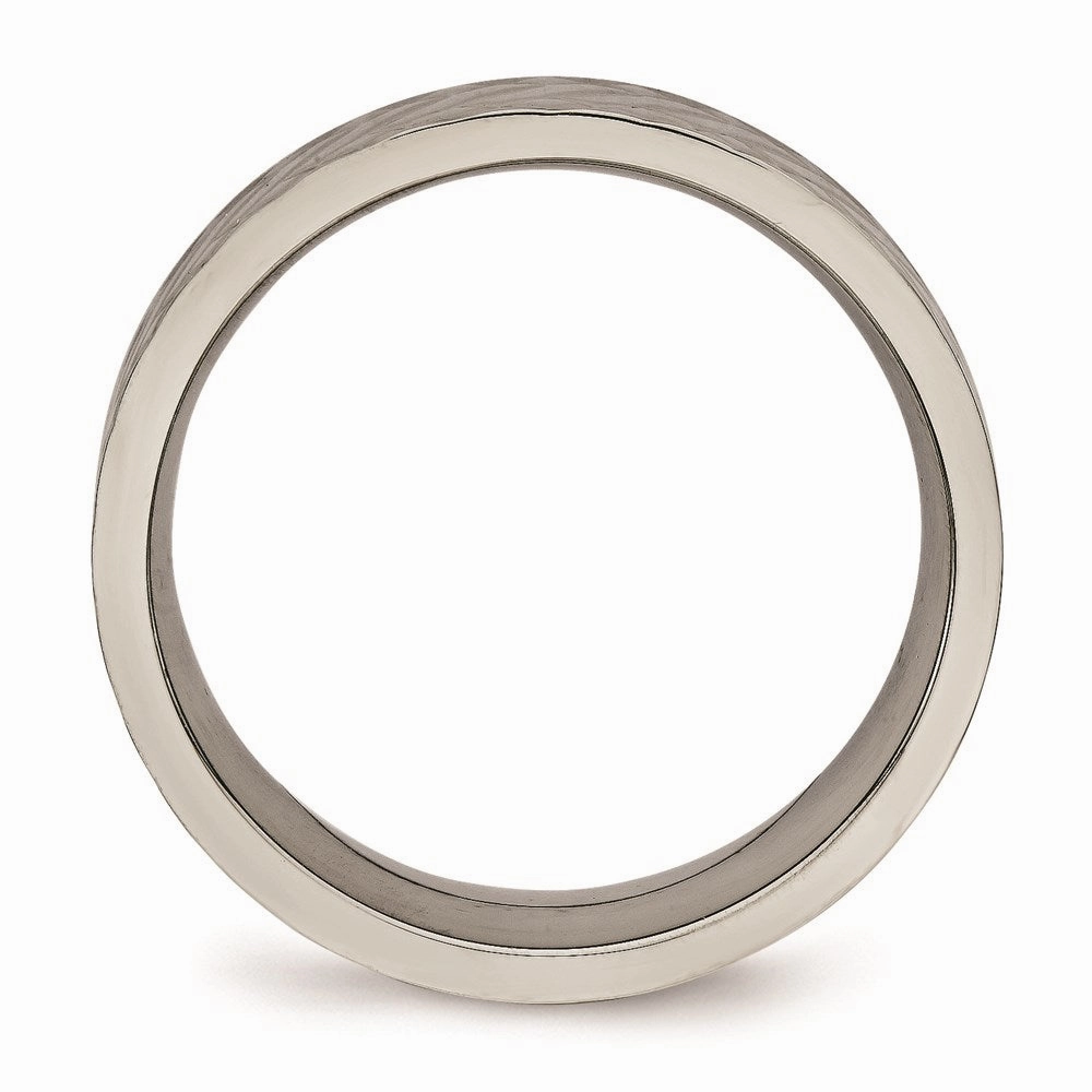 Titanium Polished Textured Ring | TB457