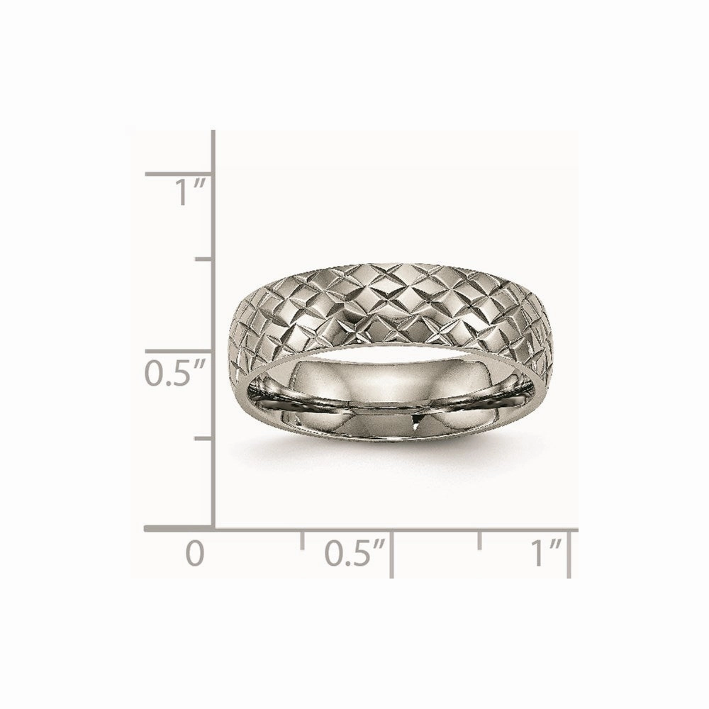 Titanium Polished Textured Ring | TB458