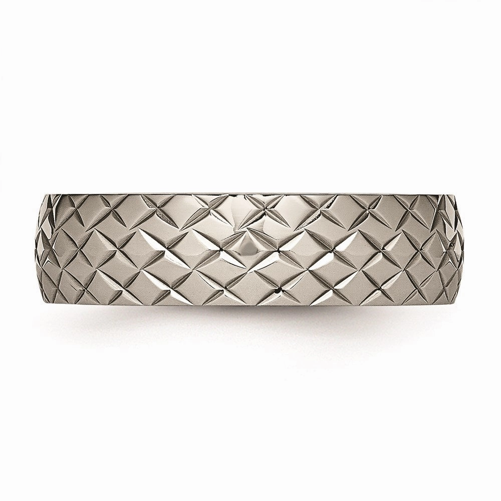 Titanium Polished Textured Ring | TB458