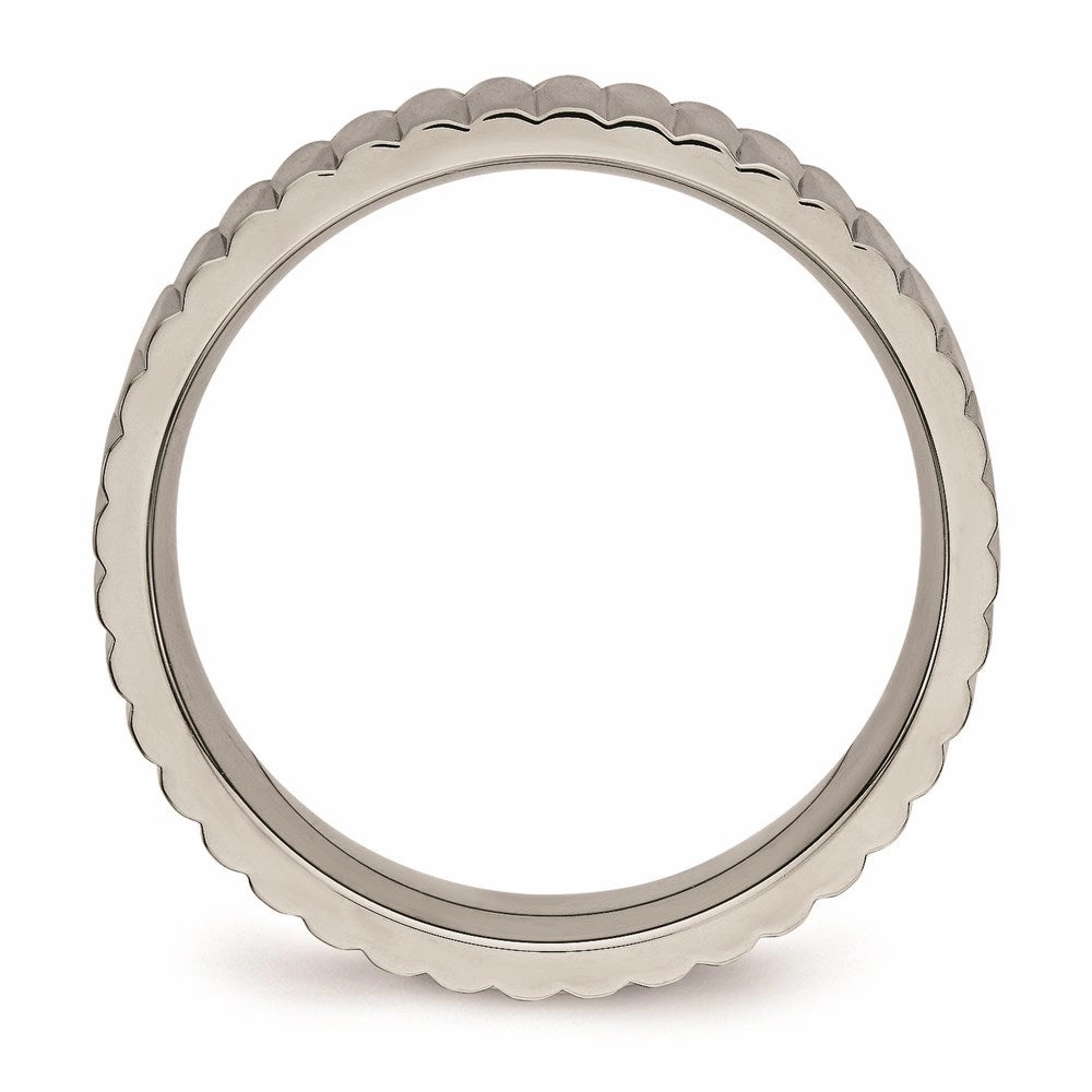 Titanium Polished Textured Ring | TB460